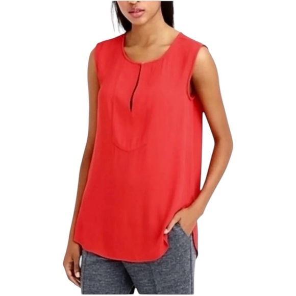 J.Crew Red Drapey Keyhole Top - Picture 1 of 8
